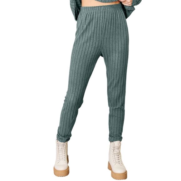 BASIC BAE Deep Teal 2 Piece Notched Long Sleeve Top & Pants Set Plus Size 3X NEW - Picture 3 of 6